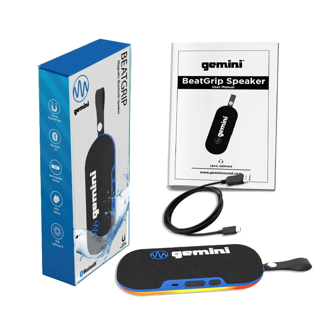 Caixa De Som Magnética Bluetooth Gemini BeatGrip
