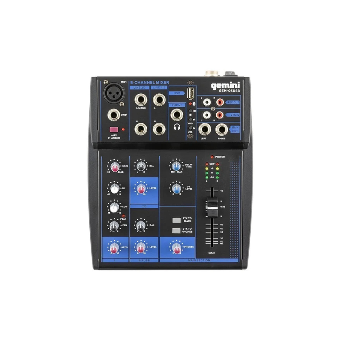 Mesa de Som 5 Canais Gemini GEM-05USB