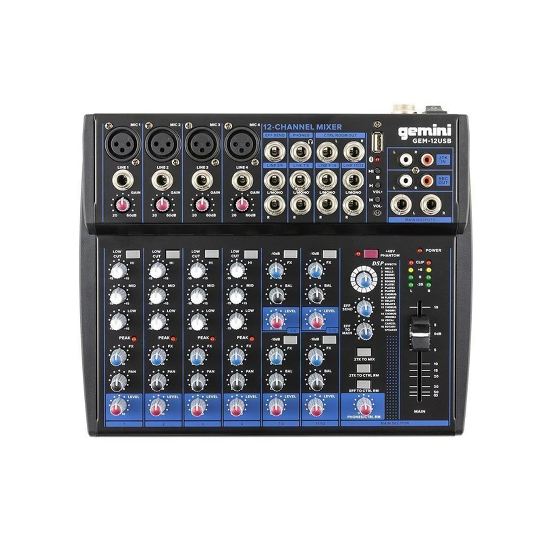 Mesa de Som 12 Canais Gemini GEM-12USB