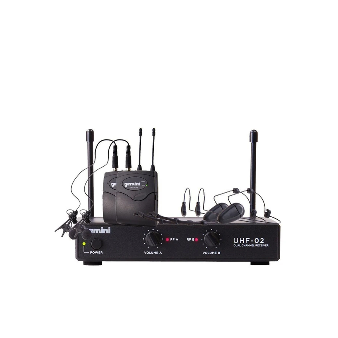 Microfone Dual Head Sem Fio Gemini UHF02HL