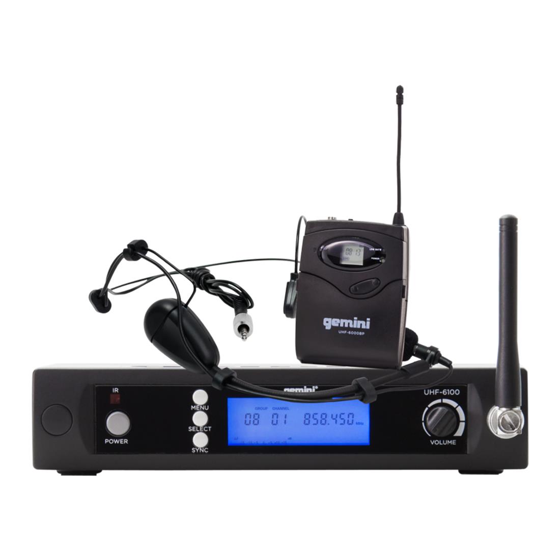 Sistema de Microfone Headset Sem Fio Gemini UHF-6100HL